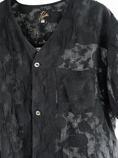 needles シャツ 別注 S/S Classic Shirt - Poly Sateen＆Emb.(S NAVY): NEEDLES