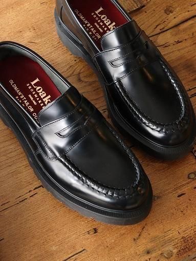 Loake / OLDMAN'S TAILOR Classic Loafer Shoe - Black Polish Leather