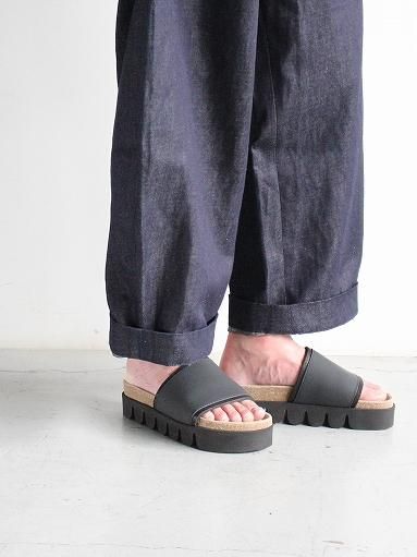 【美品】  Hender scheme / エンダースキーマ | caterpillar キャタピラー レザー かまぼこソール サンダル 箱付き | 6 | black | メンズサンダル