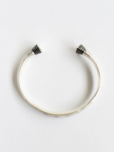 Touareg Silver Bangle 02 / Silver & Ebonywood (MENS & LADIES) - ALPOA