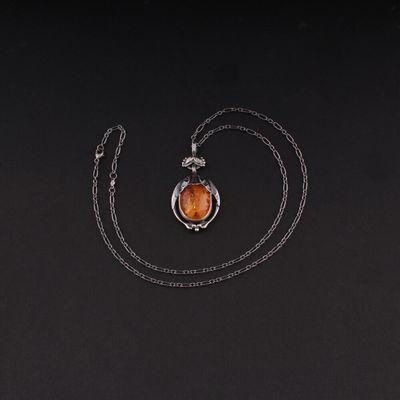 新品・未使用ジョージジェンセン2006イヤーペンダント(オレンジムーンストーン) GEORG JENSEN オレンジムーンストーン2006 イヤーペンダント