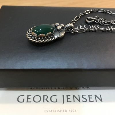 ジョージ ジェンセン] 1992-2012 復刻版イヤーペンダント (グリーンアゲイト)【希少】ジョージジェンセン｜Georg Jensen  の通販店舗 【ジョージ ジェンセン・スタイル】Georg Jensen's Style