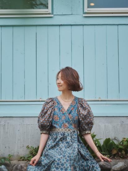 SOULEIADO×maiando×Lilla Blommaワンピース生地と型紙 パッチワークワンピース（maiando✖Lilla Blomma） - Lilla Blomma