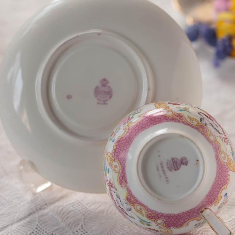 ミントン コカトリスのカップ&ソーサー ピンク D 1920年 ミントン コカトリスのカップ&ソーサー ピンク D 1920年