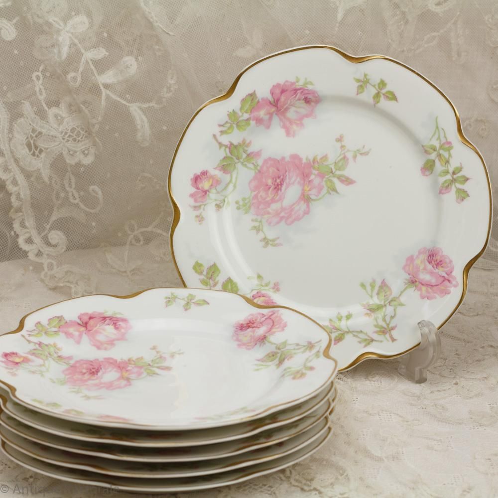 アビランド リモージュ 大輪の薔薇 デザートプレート