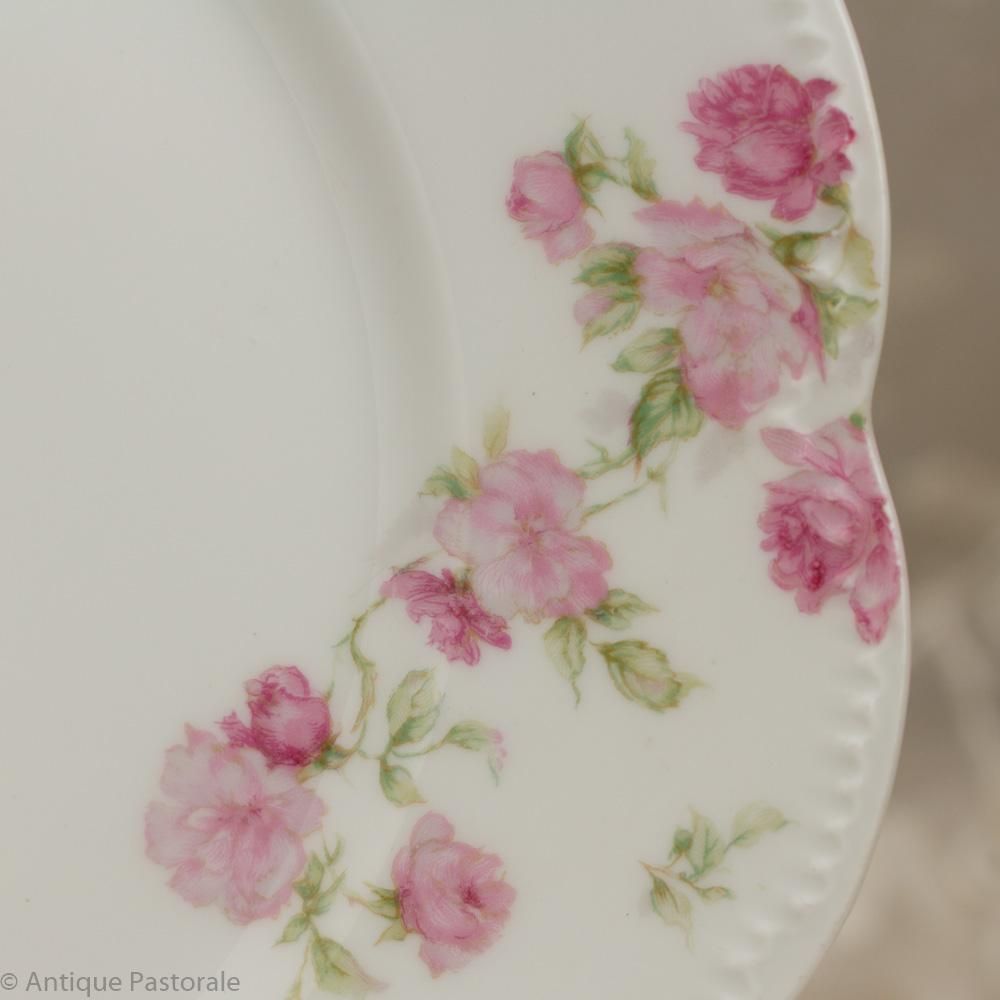 アビランド リモージュ ピンクローズ 39C プレート 1890～1931年