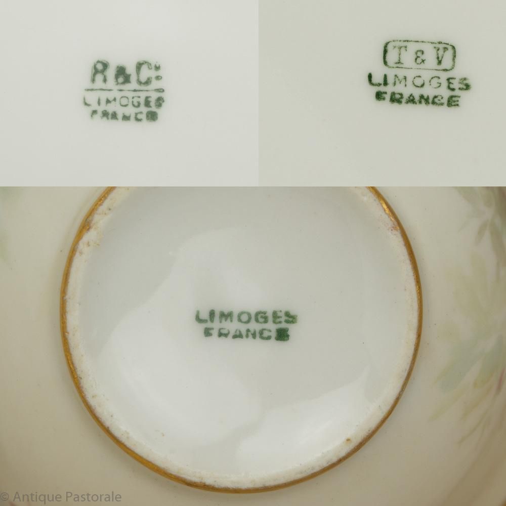 フランス リモージュ 桜のティートリオ 1892～1907年頃（カップにヒビ