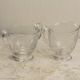 フォストリアロマンスヴィンテージ Fostoria フォストリア ロマンス エレガントグラス リボンとお花