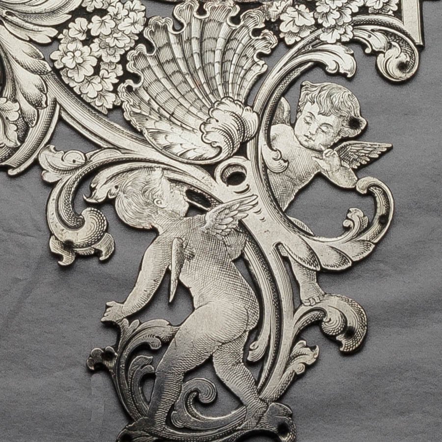 天使のデコレーション彫刻飾り、イギリスアンティーク、フランス 