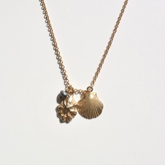 【SALE】〈Cast of real ocean〉W shell-Necklace
