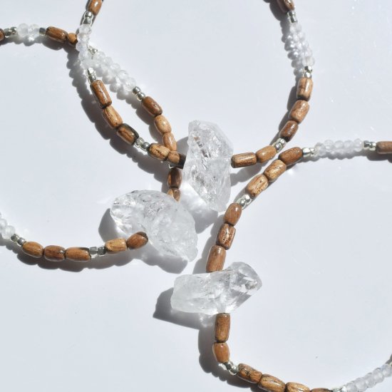 【SALE】〈Wood crystal Bracelet〉