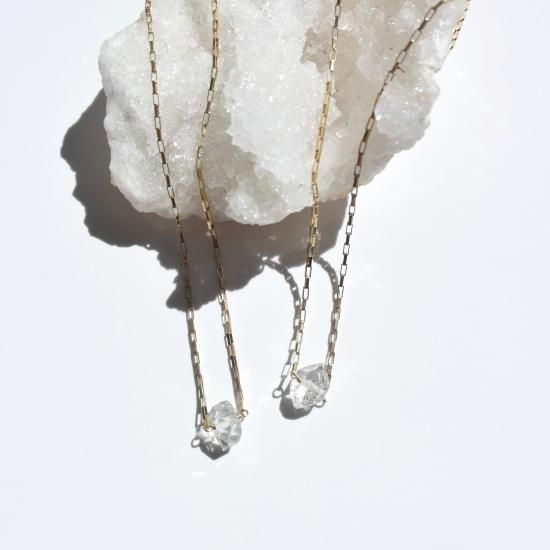 14KGFHerkimer diamond necklace-Box chain-
