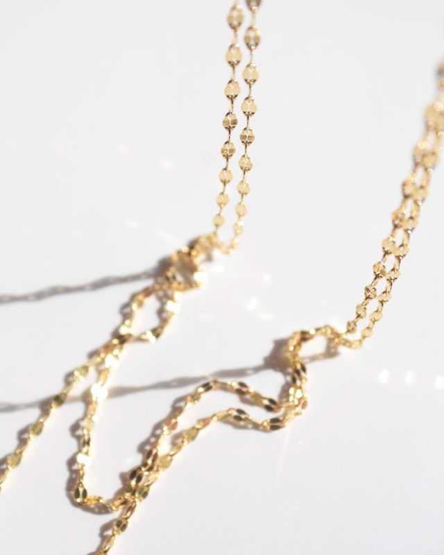 Skin jewel necklace〉Gold -