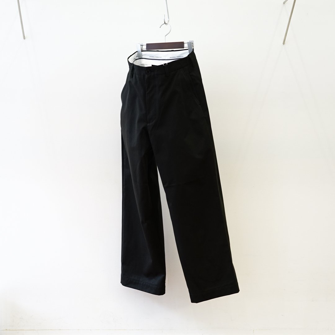 UNIVERSAL PRODUCTS NO TUCK WIDE CHINO TROUSERS(193-60504)/Black