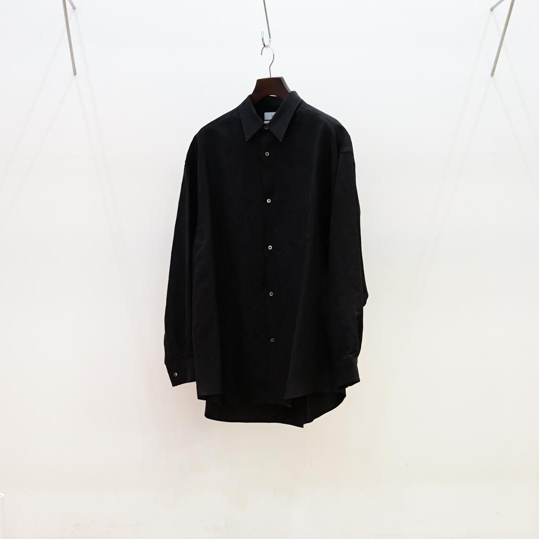Graphpaper 黒 長袖シャツ Fサイズ ポケット付き Graphpaper (グラフペーパー) Linen Cupro L/S Oversized