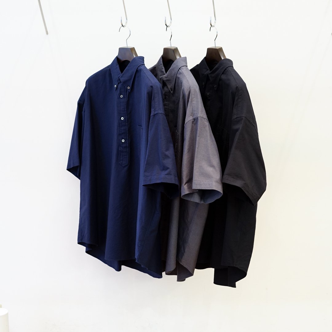 Graphpaper Oxford S/S Oversized B.D Pullover Shirt (GM232-50026B)