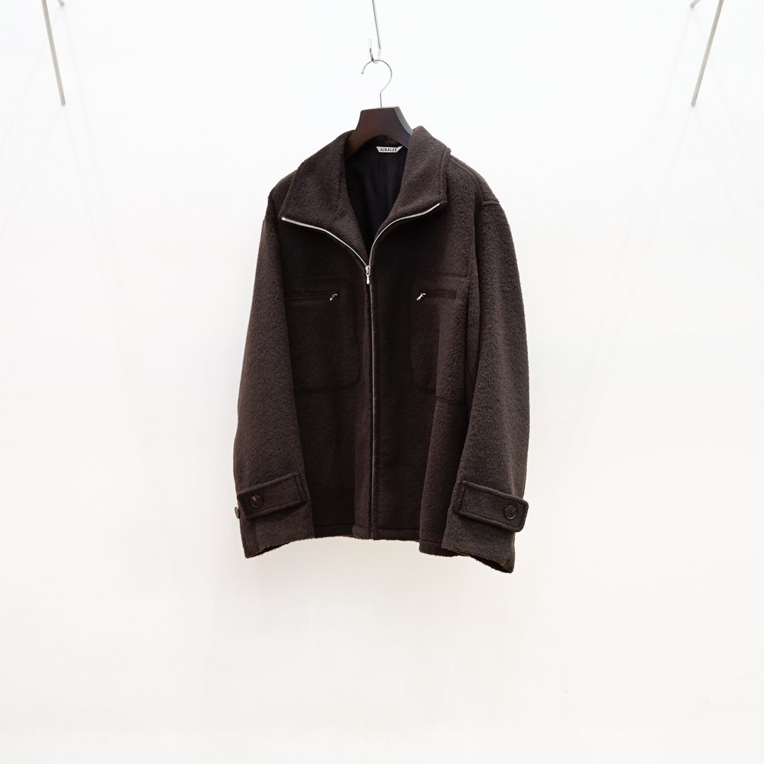 AURALEE(オーラリー)Brushed Suri Alpaca Mohair Jaquard Zip Blouson