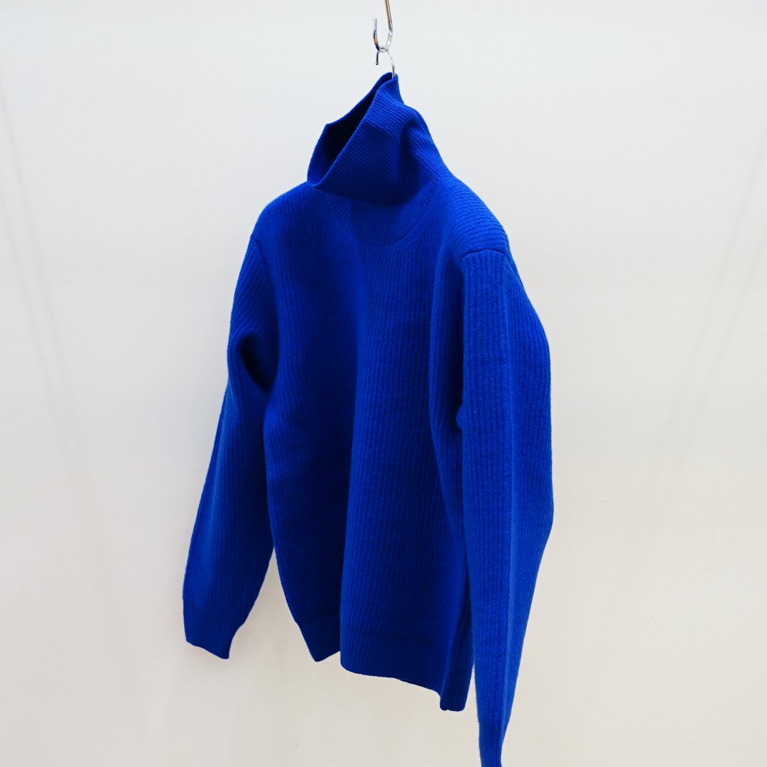 AURALEE Milled French Merino Rib Knit Turtle(A23AT02MR)/Royal Blue