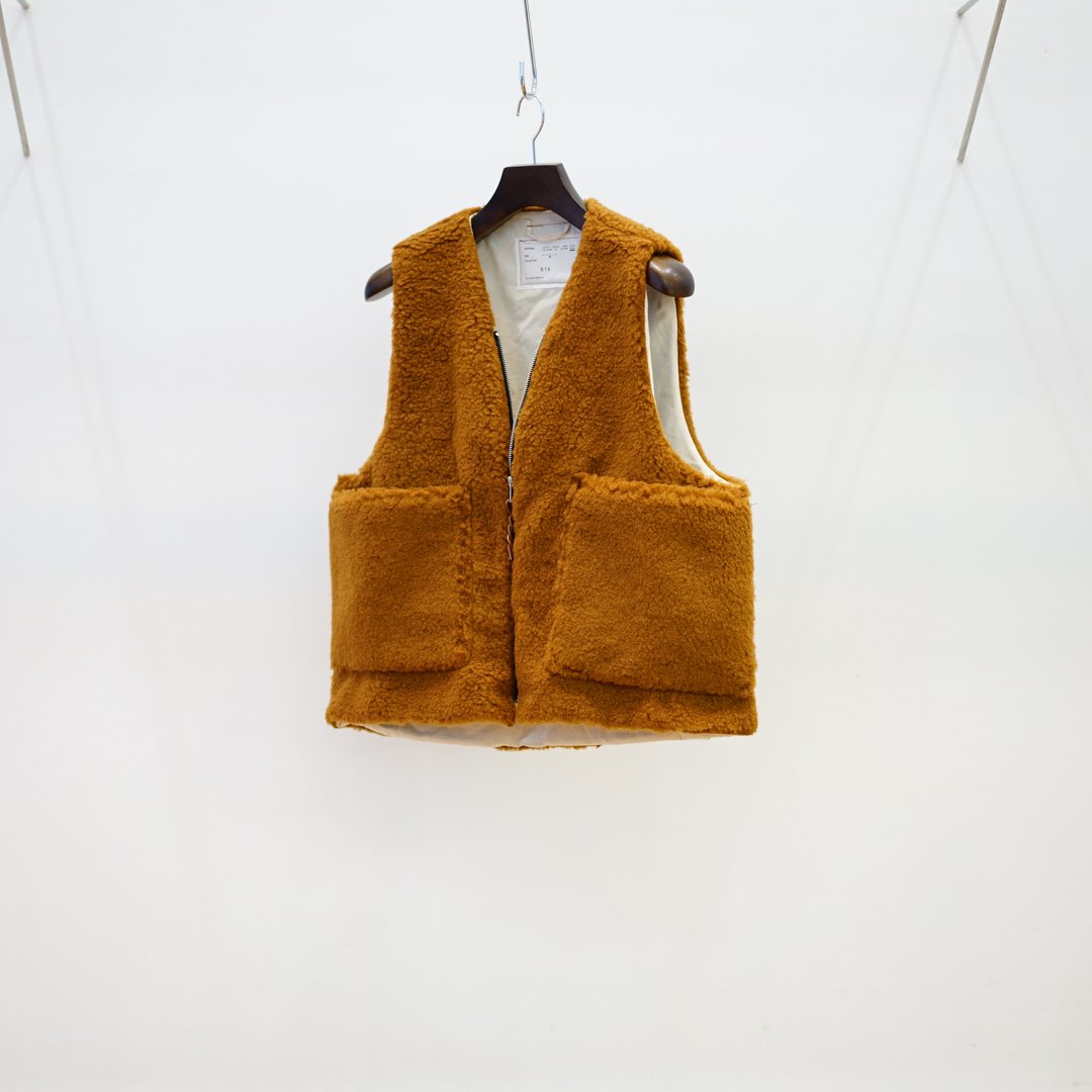 camiel fortgens Zip Vest Wool Fleece(16.05.01.02)/Brown