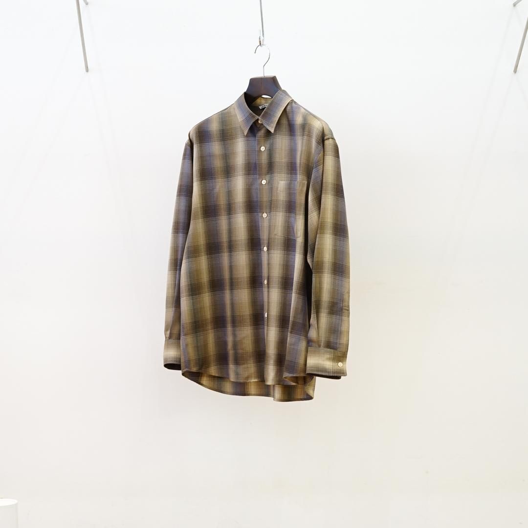 AURALEE (꡼) Super Light Wool Check Shirt(A25AS01LC)/Brown Blue Check