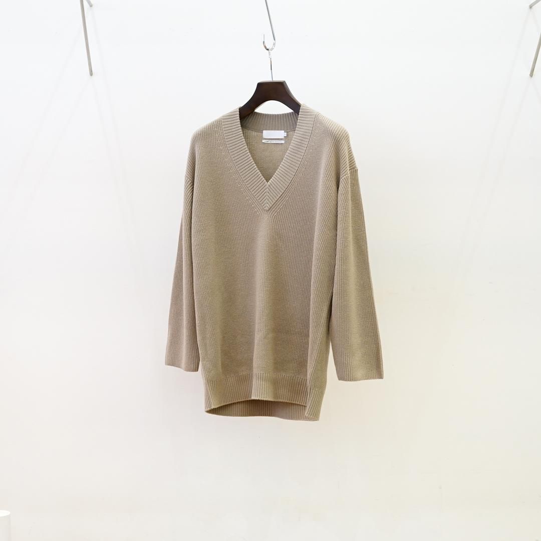 Graphpaper for women's(եڡѡ) Mercerized Fine Wool Oversized  V Neck Knit(GL253-80466)/Grege