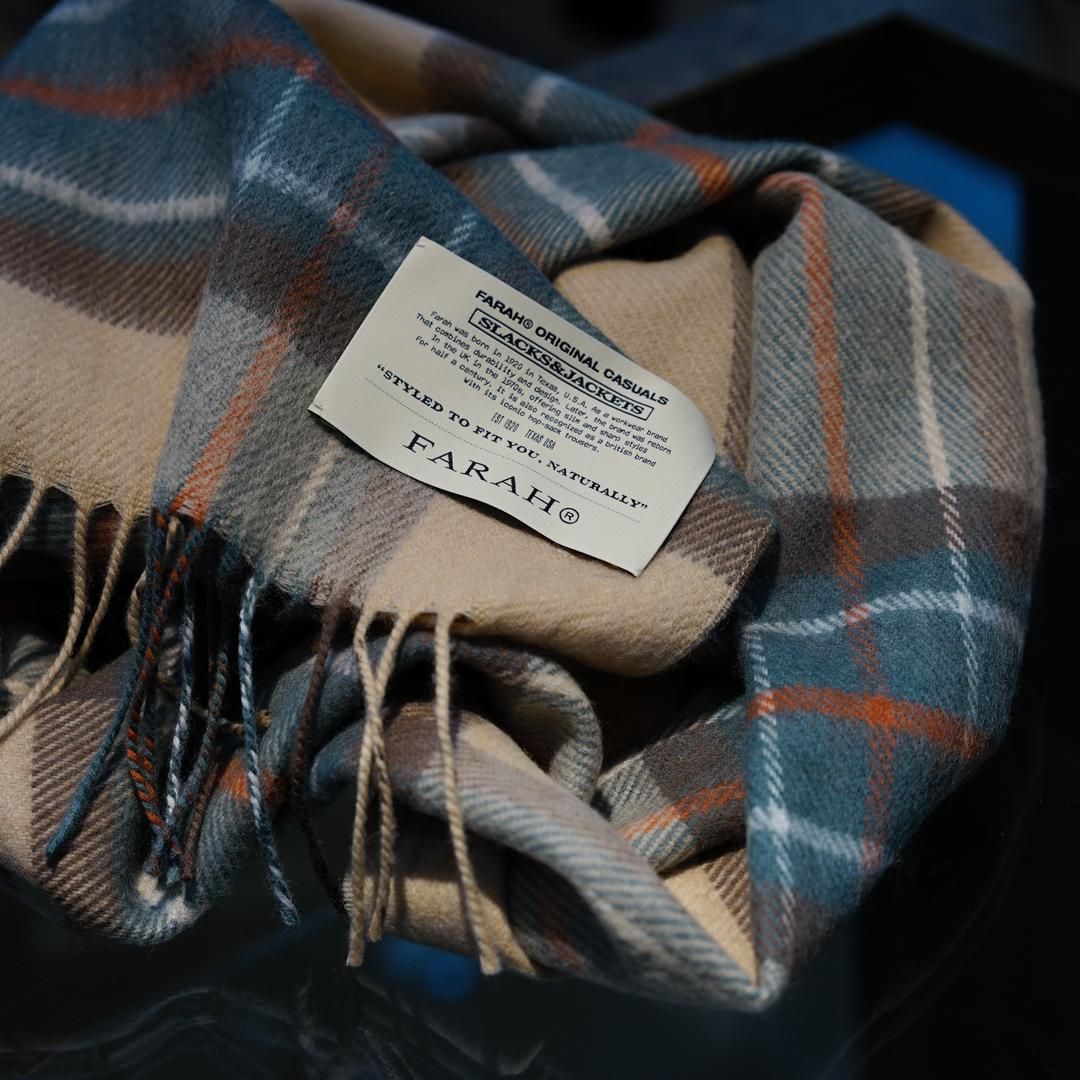 FARAH (ե顼) Wool Cashmere Mufler/Beige Plaids