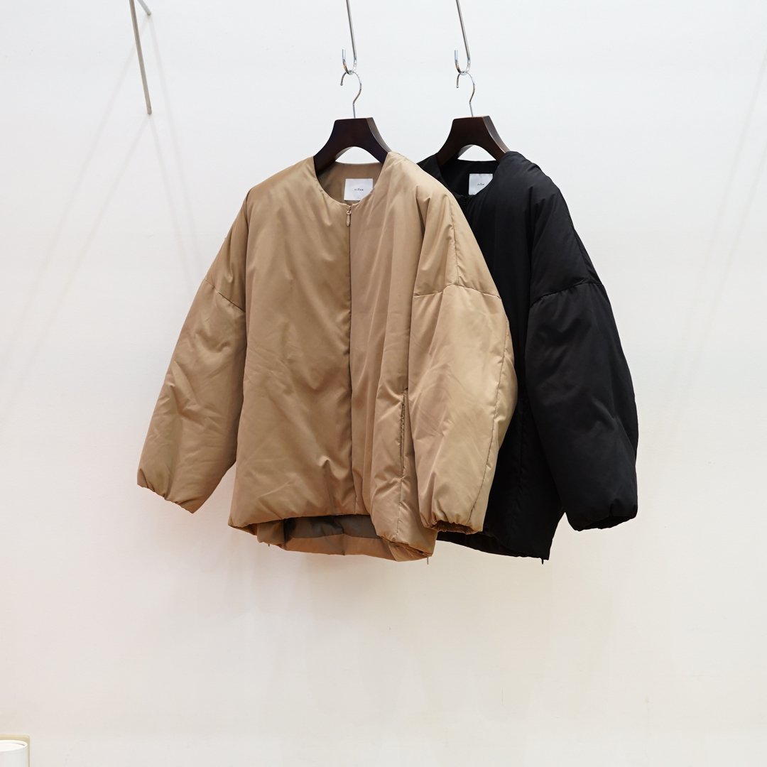 women's]miffew(ミフュー)No Collar Over Down Jacket/Beige/Black/