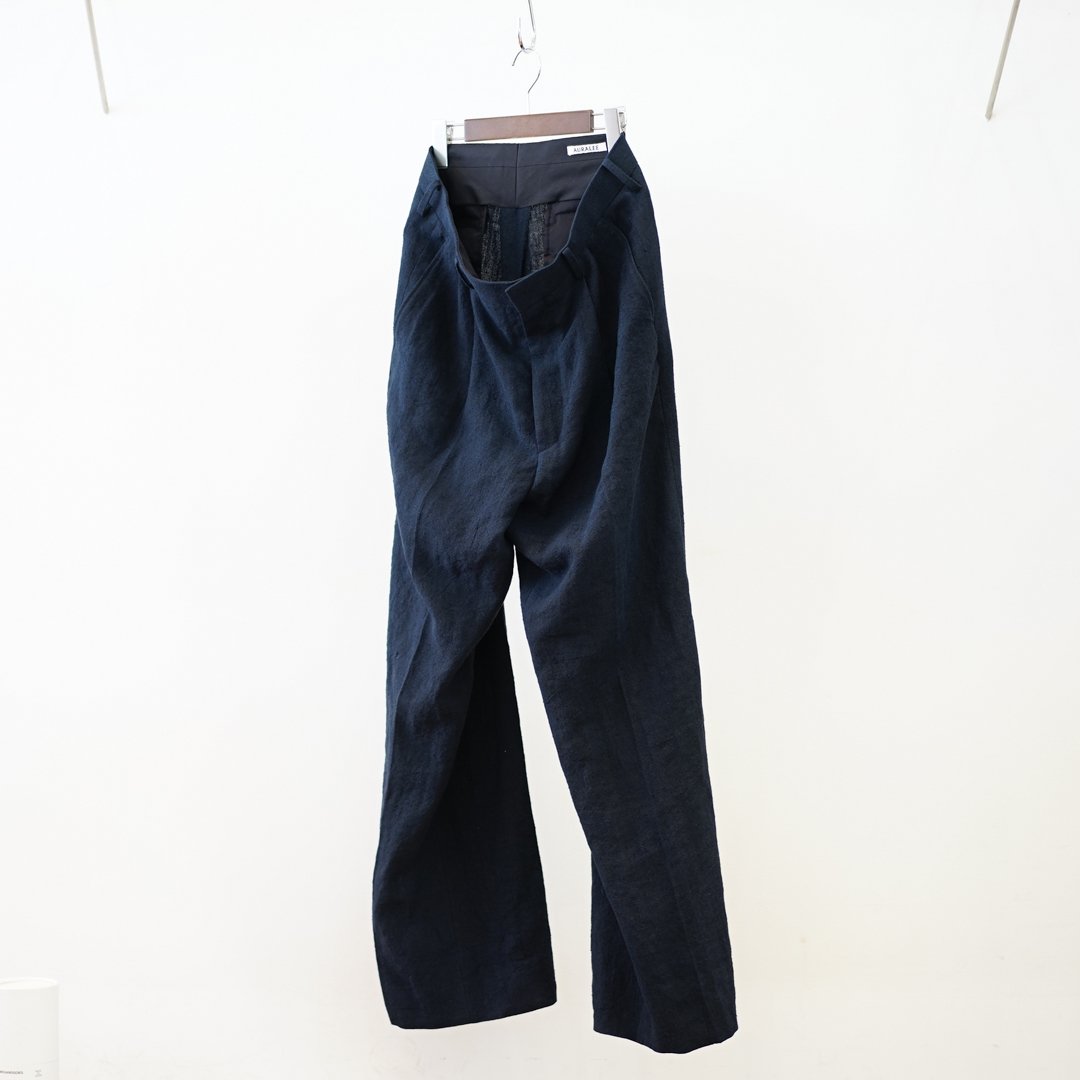 AURALEE (オーラリー)Linen Silk Tweed Slacks(A24SP02LS)/Dark Navy