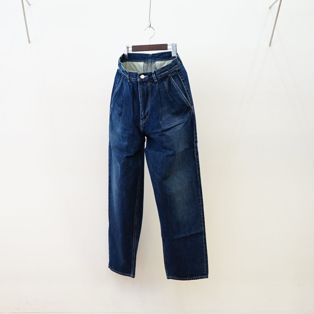 Graphpaper(եڡѡ) Salvage Denim Two Tuck Tapered Pants(GU243-40187DB)/Dark Fade