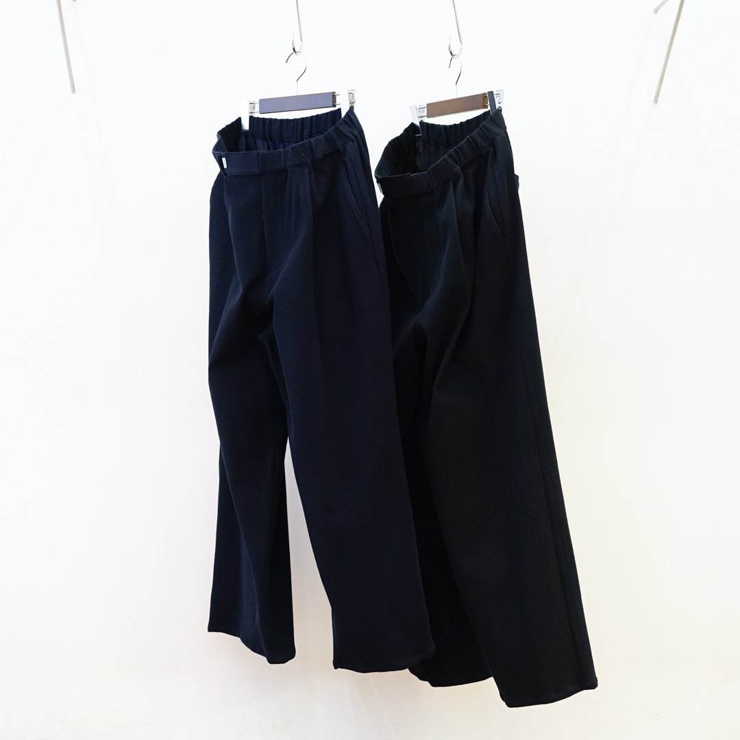 Graphpaper (グラフペーパー) Knit Corduroy Wide Chef Pants(GM24340287B)/Navy/Black/