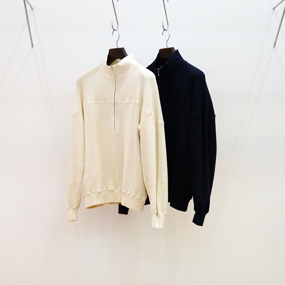 UNIVERSAL PRODUCTS (˥Сץ) Foot Ball Half Zip Sweat (243-60110)/Ivory/Navy