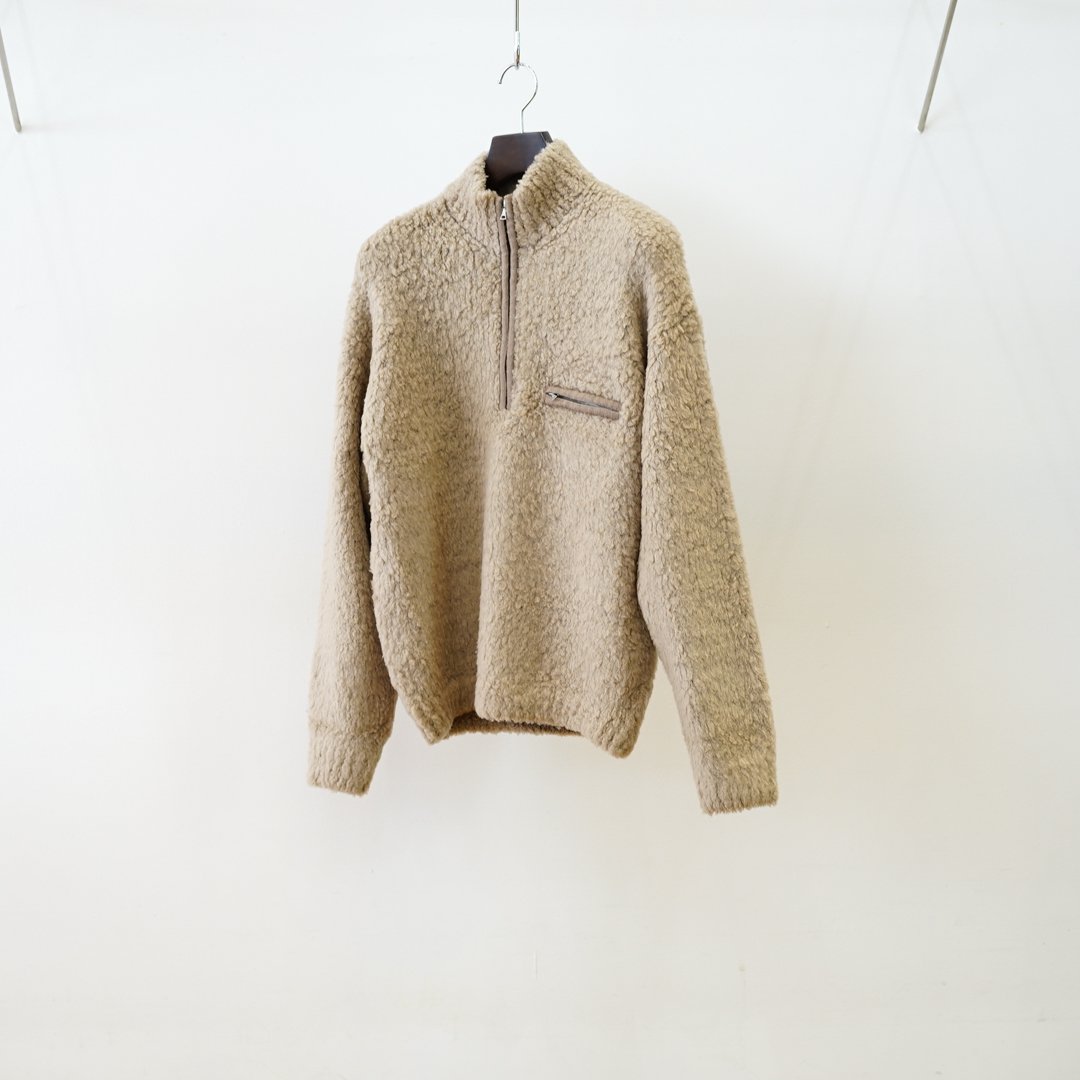 AURALEE (꡼)Merino Wool Boa Knit Half Zip P/O(A24AP01WB)/Beige