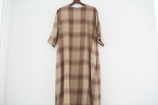 [セール対象] "Graphpaper for women"(グラフペーパー)Check Round Collar Dress/Brown Check