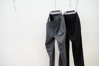  [セール対象] Graphpaper(グラフペーパー)Wide Stripe Wool Two Tuck Slacks/Gray/Black