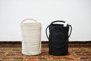 Aeta(アエタ)KG Cylinder Basket Double Handle/Ivory/Black