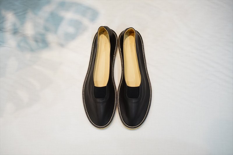 AURALEE(オーラリー)LEATHER SLIP-ON Made by FOOT THE COACHER/Black