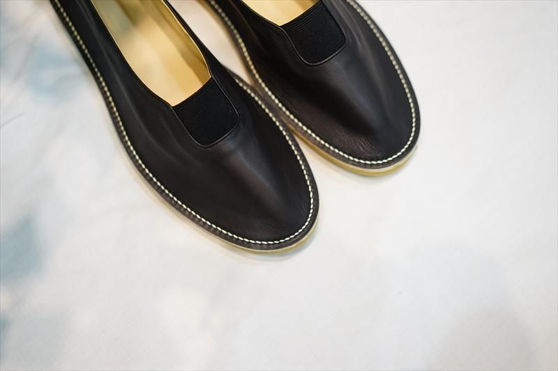 AURALEE(オーラリー)LEATHER SLIP-ON Made by FOOT THE COACHER/Black