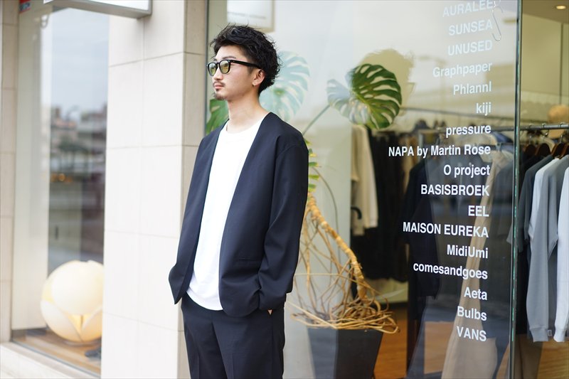 INVERT(インバート)W/WOOL COLLARLESS JACKET-