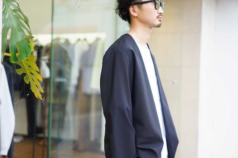 INVERT(インバート)W/WOOL COLLARLESS JACKET-