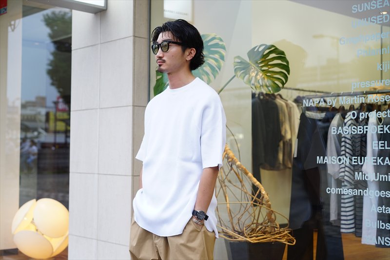 Graphpaper(グラフペーパー)Waffle S/S Tee/White/Navy/Black/