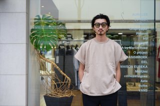 blurhms(ブラームス)French Terry Cut Off Box Tee/Beige/Light Pink
