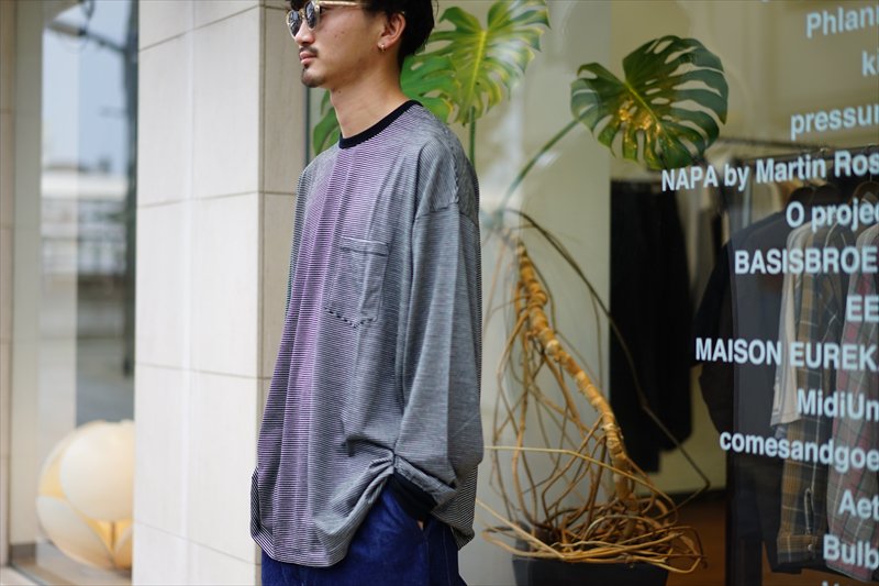 Graphpaper Border L S Tee - Tシャツ