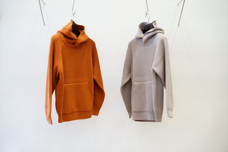 AURALEE(オーラリー)SUPER FINE WOOL RIB KNIT BIG P/O PARKA/ORANGE 