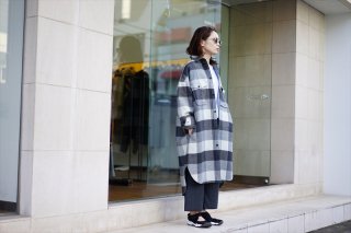 ［ women's］Graphpaper for women(グラフペーパーウィメンズ)Double Faced Wool CPO Shirt Dress/Gray Check