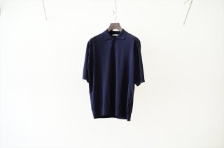 AURALEE(オーラリー)Super High Gauge Cotton knit Short Sleeve polo(A22SP03PD)/Dark.Navy