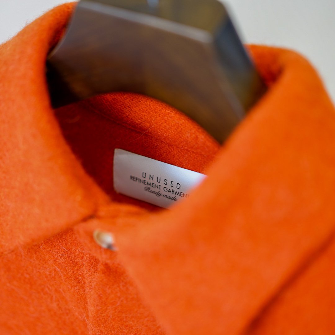 UNUSED(アンユーズド)Alpaca Tweed Shirt(US2281)/Orange