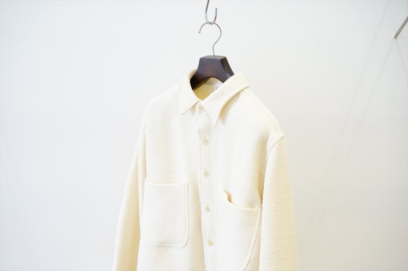 AURALEE 2022AW Shetland Wool Organic Cotton Woven Cloth Shirts Blouson A22AB01SO オーラリー シェトランドウールオーガニックコットンウーブンクロスシャツブルゾン シャツジャケット アイボリー サイズ4【230610】【-A】【me04】