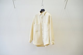 AURALEE(オーラリー)Shetland Wool Organic Cotton Woven Cloth Shirts Blouson(A22AB01SO)/Ivory