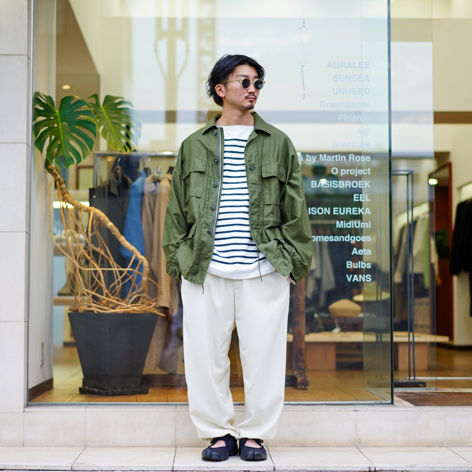 Graphpaper◇22SS/Resin Wool Belted Trousers/スラックスパンツ/1