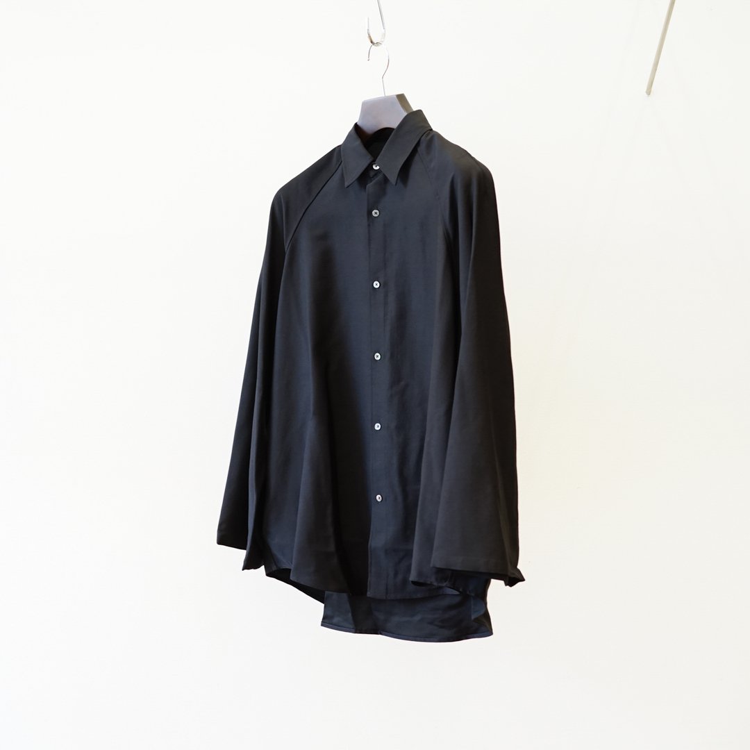 ［women's］Graphpaper for women's(グラフペーパーウィメンズ)Wool Cupro Flare Shirt(GL223-50187)/Black